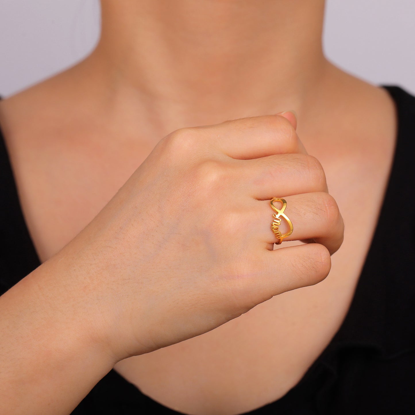 Mom Infinity Symbol Women's Ring Stainless Steel Ring Fashion Jewelry Mother Court New Year's Gift Stainless Steel Ring