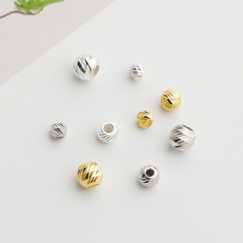 S925 Sterling Silver Seiko Car Flower Bead Partition Twill Bead DIY Beaded Bracelet Necklace Round Bead Loose Bead Jewelry Accessories