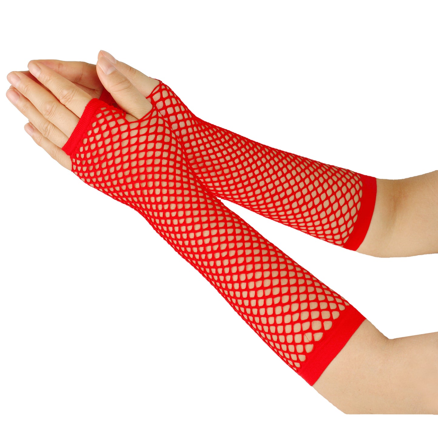 European and American Rough Net Fishing Net Elastic Gloves Sexy Long Gloves Punk Half Finger Nightclub Party Etiquette Gloves