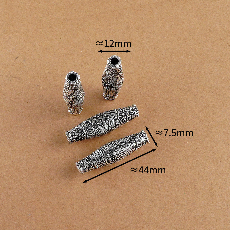 Silver Jewelry Bead Partition Accessories DIY Bracelet Handmade Beading Accessories Running Ring Accessories Thai Silver Chiang Mai Silver Large Bead Partition