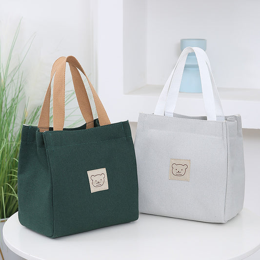 Japan and South Korea Thickened Oxford Canvas Bag Women's Handbag Bento Lunch Box Mom Shopping Small Cloth Bag Handbag