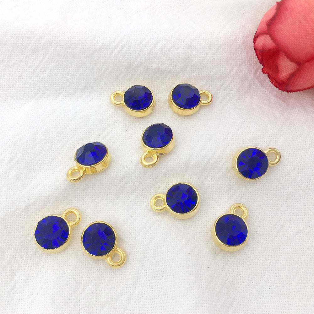 Alloy Diamond Twelve Birthday Stone Small Pendant Star Stone Lucky Stone Birthday Stone DIY Pendant 7mm Jewelry Accessories