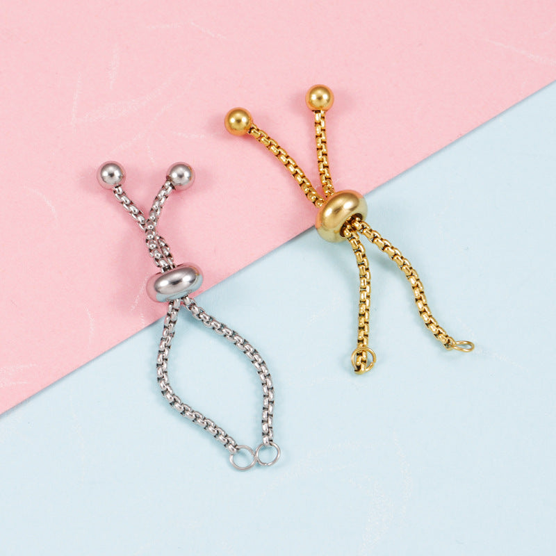 Hot-selling DIY Stainless Steel Adjustable Ring Accessories Pull-out Telescopic Rubber Ring 4.5cm/5cmm Ring Chain