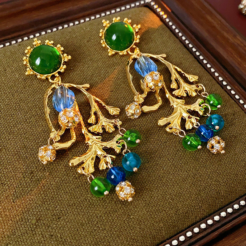 Real Gold Electroplating Silver Needle Medium Antique Freshwater Pearl Love Earrings Premium Earrings Vintage Retro Earrings