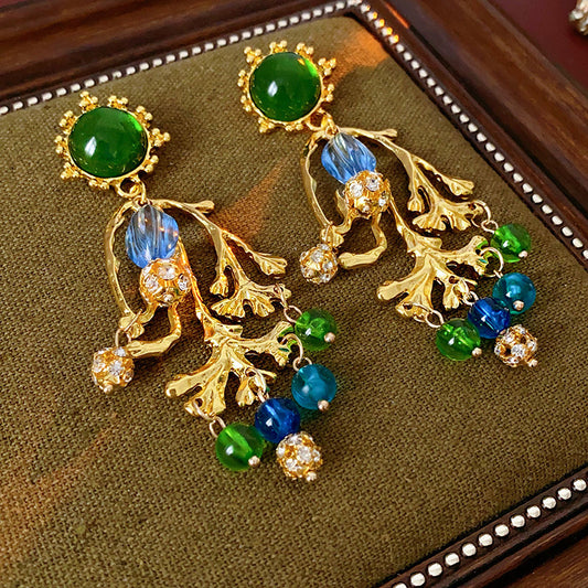 Real Gold Electroplating Silver Needle Medium Antique Freshwater Pearl Love Earrings Premium Earrings Vintage Retro Earrings