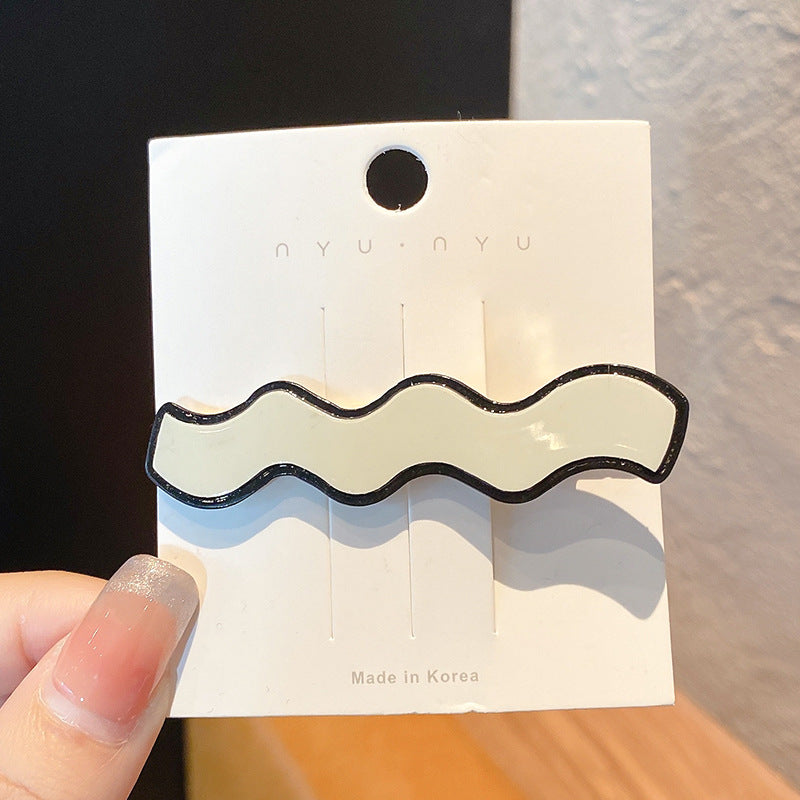 Black and White Checkerboard Hairpin Seamless Hairpin Broken Hair Bangs Side Clip Female Korean Duck Bill Clip One-word Clip