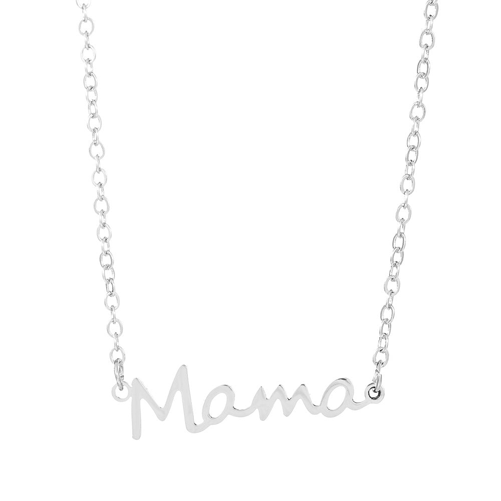 European and American Mama Mother Stainless Steel Letter Necklace Mother's Day Jewelry Female Wholesale