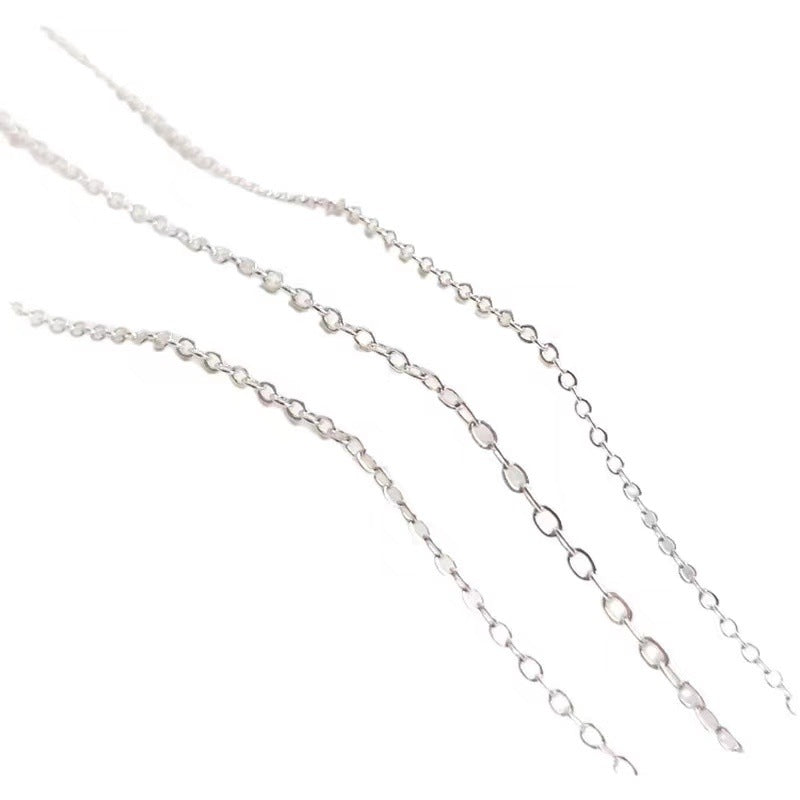 Flat O-shaped Necklace Plain Chain Single with Versatile Handmade DIY Niche Ins Style Personalized Versatile with Hip-hop Snake Bone Chain