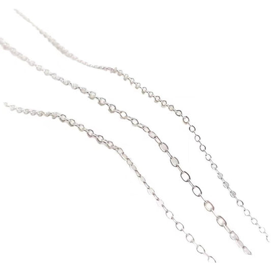 Flat O-shaped Necklace Plain Chain Single with Versatile Handmade DIY Niche Ins Style Personalized Versatile with Hip-hop Snake Bone Chain