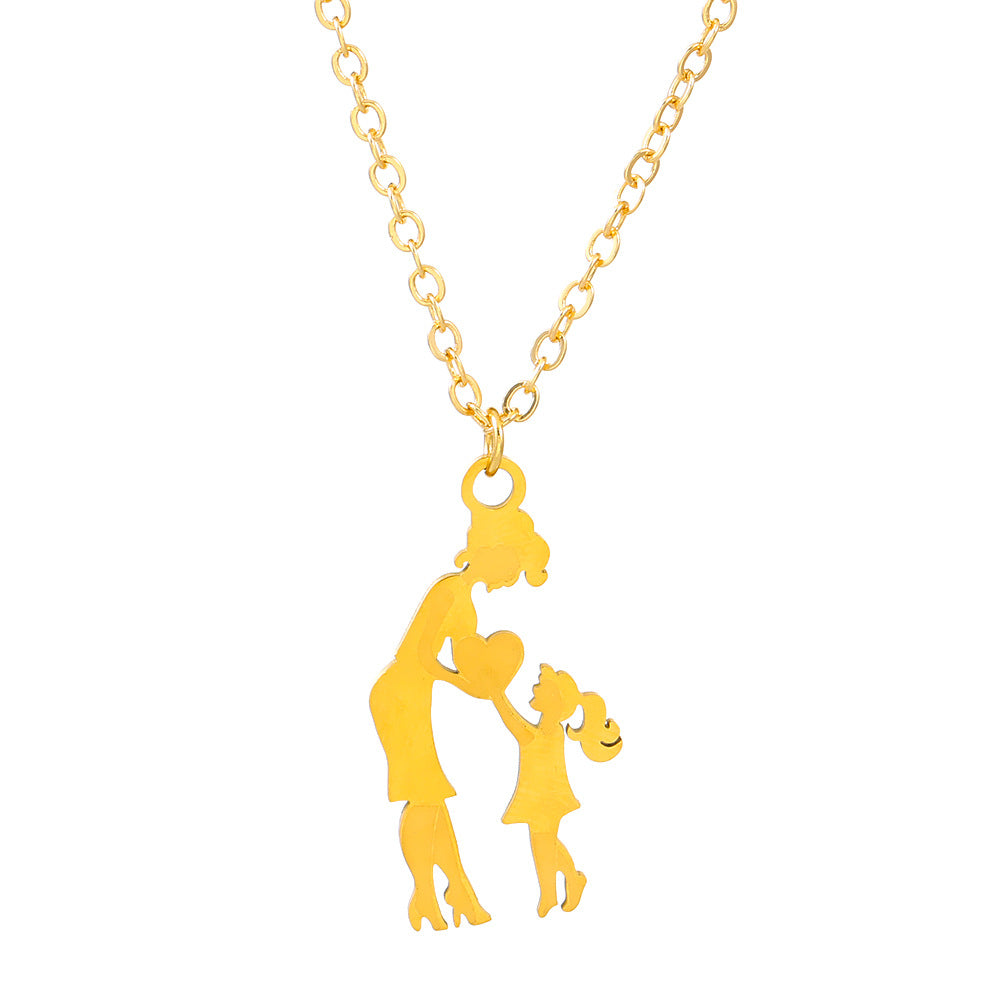 European and American Mama Mother Stainless Steel Letter Necklace Mother's Day Jewelry Female Wholesale