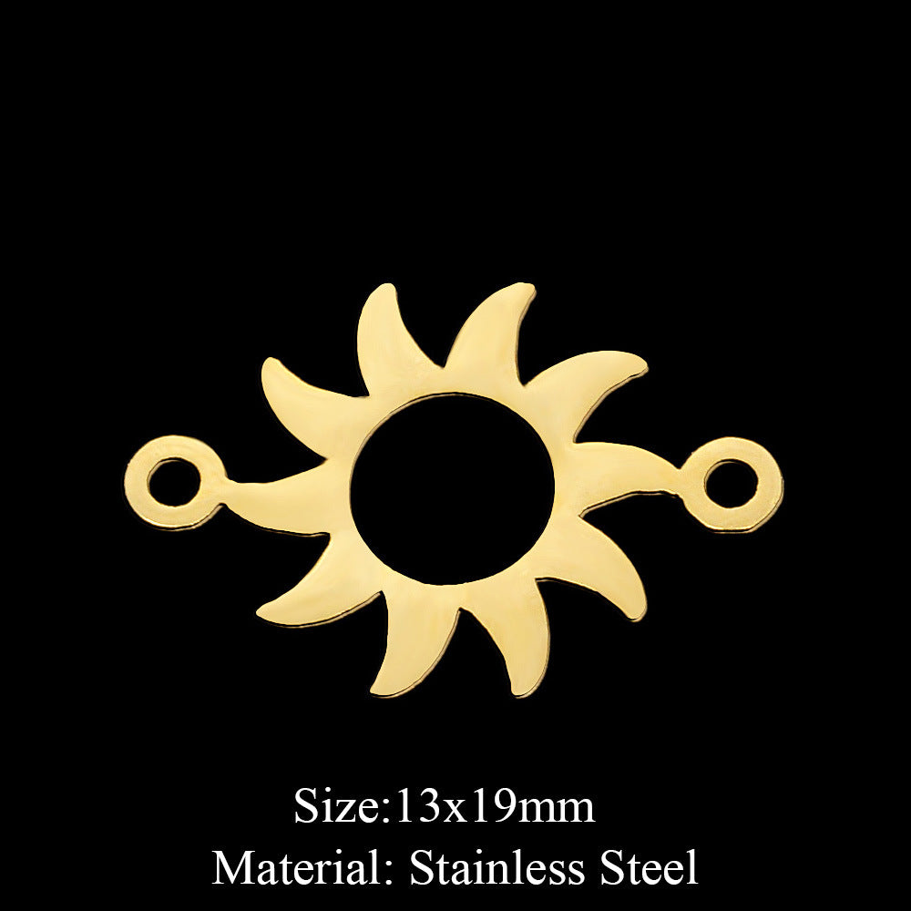 5 Pcs/bag Eye Fairy Face Pendant Geometric DIY Stainless Steel Jewelry Accessories Necklace Pendant