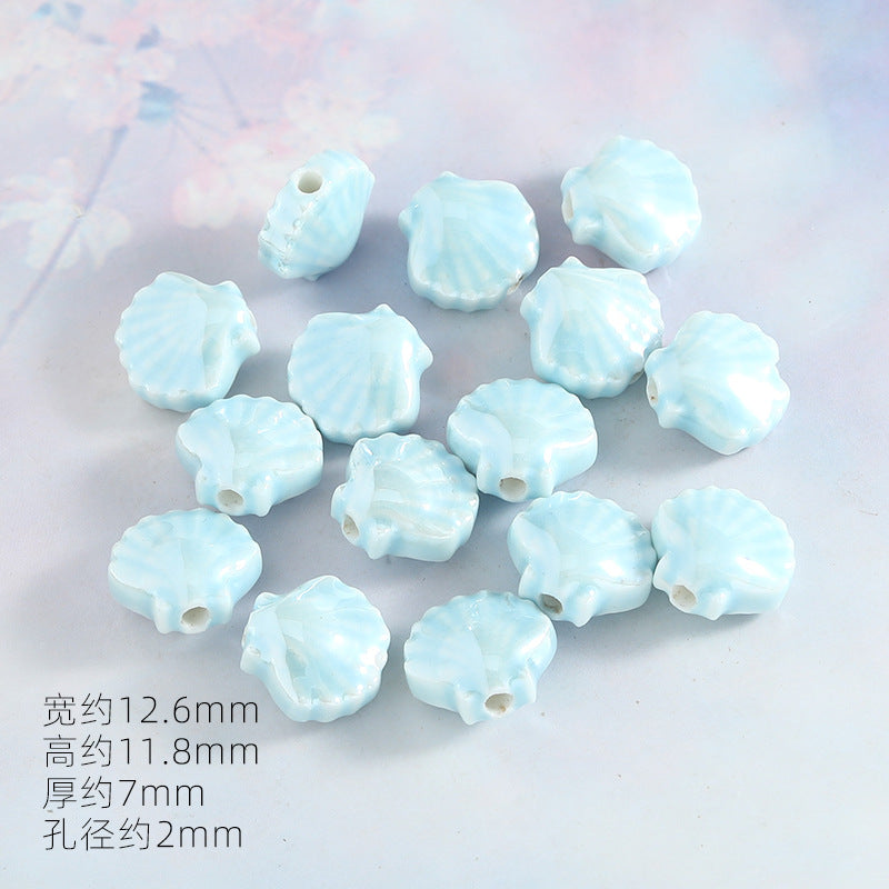 Ocean Wind Ceramic Beads Rabbit Conch Cat Claws Beaded Accessories Handmade Material DIY Loose Beads Bracelet Accessories