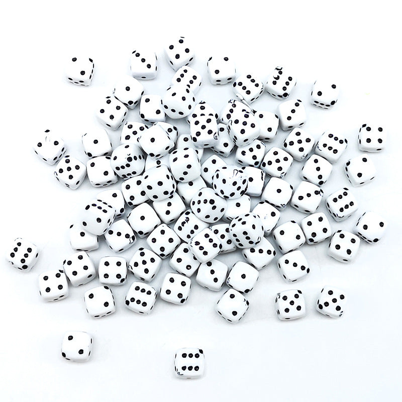 Accessories 8mm Acrylic Mahjong Dice Beaded Oblique Hole Dice Loose Beads DIY Material Bracelet Necklace Bracelet