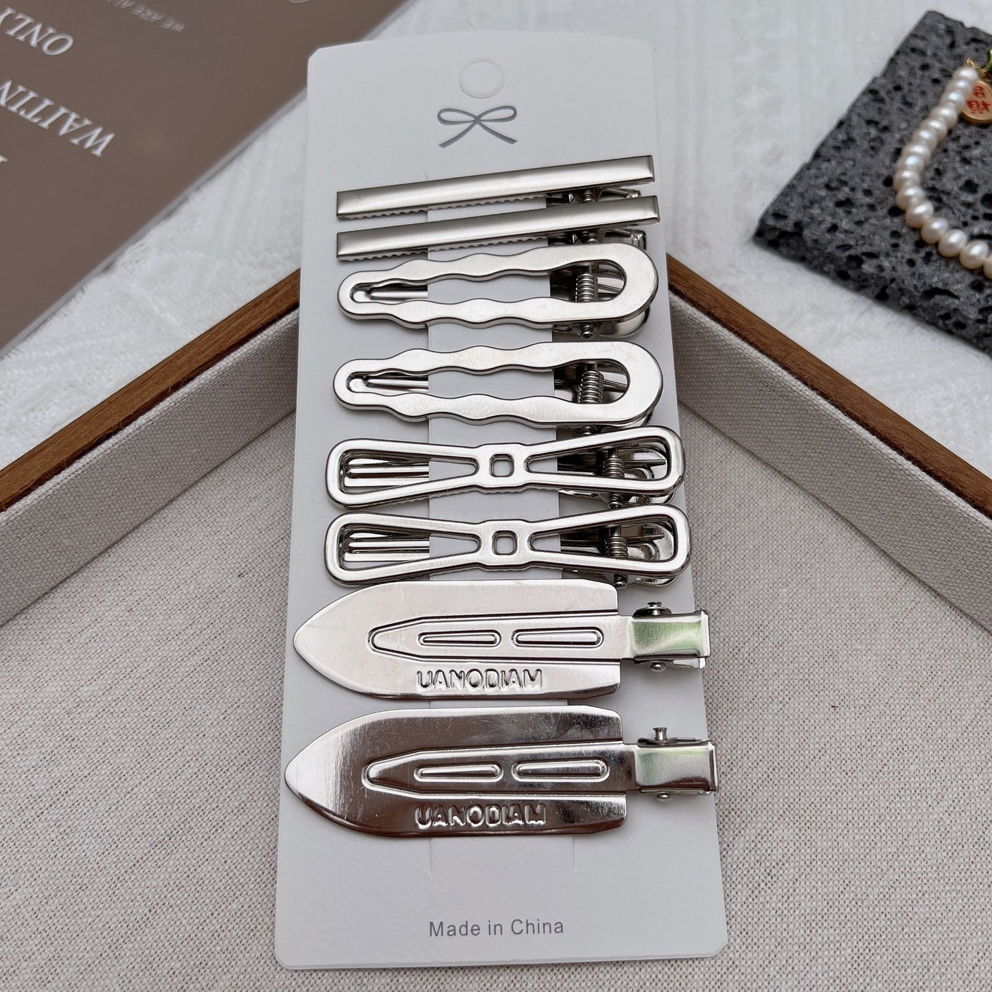 Metal Hairpin Side Broken Hair Bangs Hairpin Spice Girl Hair Accessories Silver Bangs Clip Set Internet Celebrity Side Clip One-word Clip