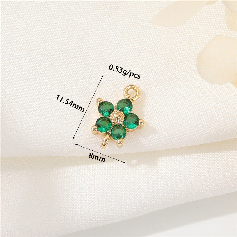 DIY Jewelry Accessories Cute Simple Micro-inlaid Zircon Cherry Pendant Accessories 14k Real Gold Butterfly Pendant