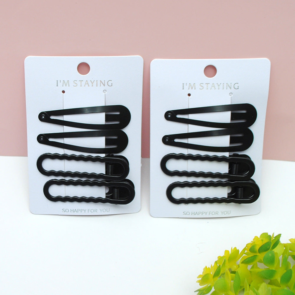 Black Hairpin Duck Clip Temperament Bb Clip Set Japanese and Korean Simple Bangs Clip Forehead Small Clip Headdress