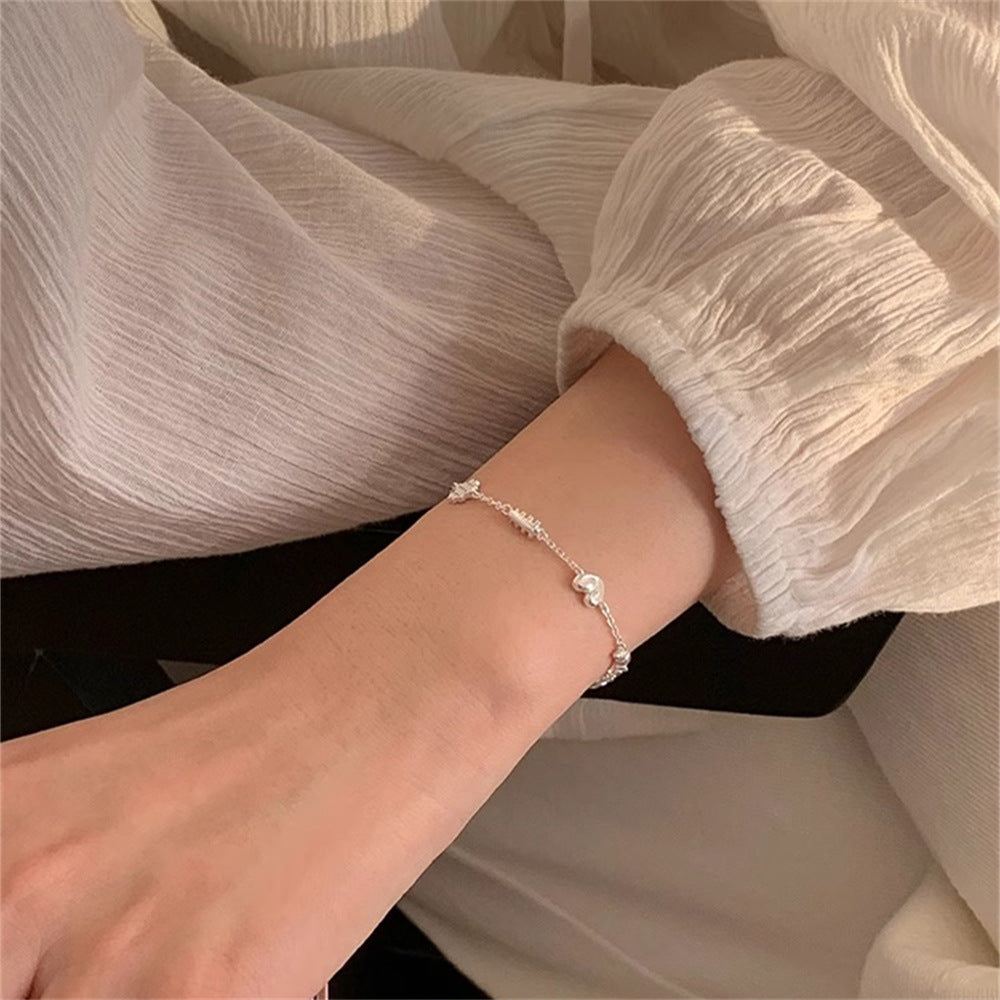 925 Sterling Silver Bread Head Thin Bracelet Women's Niche Design High-end Ins Style Versatile and Non-fading Jewelry New Products