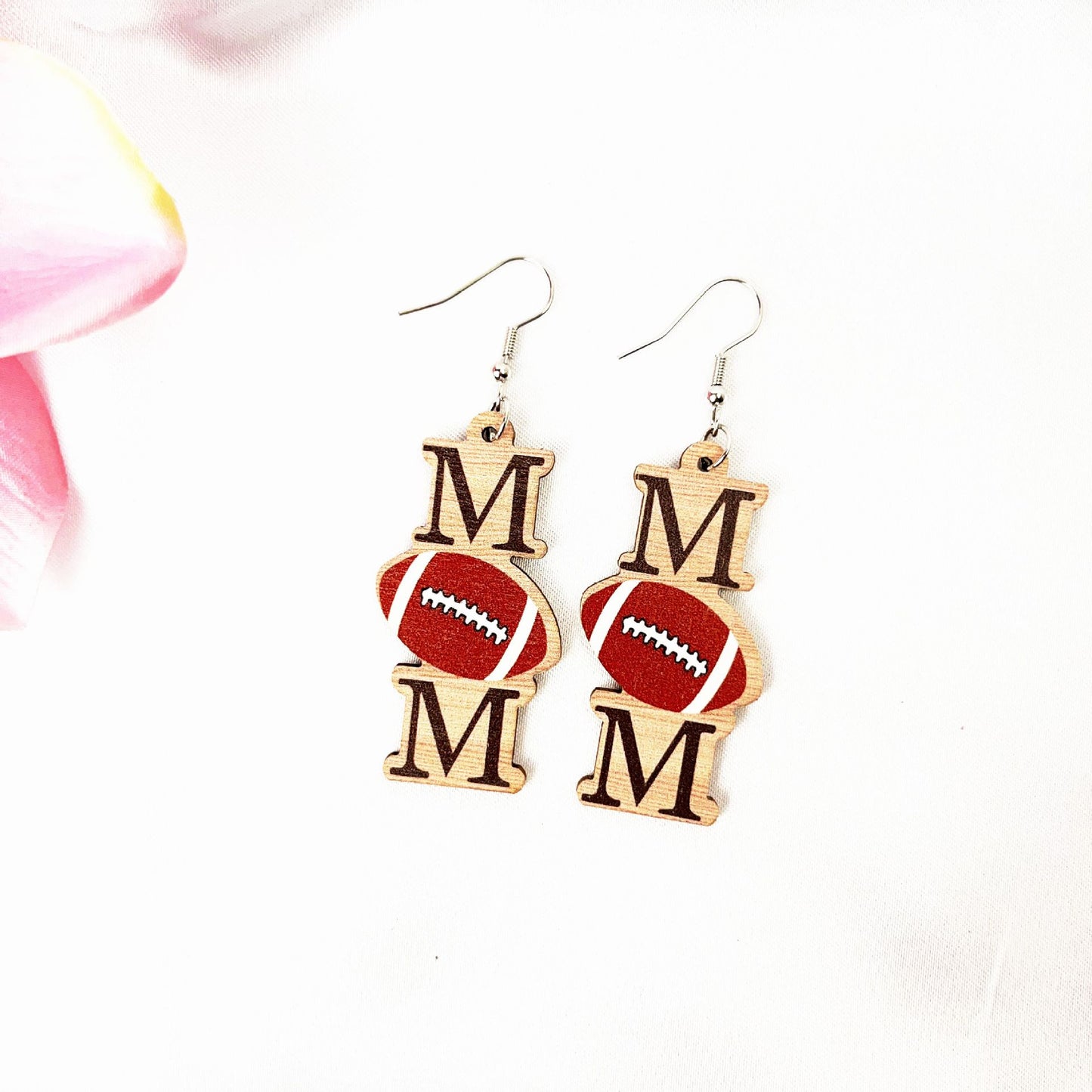 Simple Vintage Volleyball Basketball Mom Wooden Earrings Earrings Mother's Day Earrings