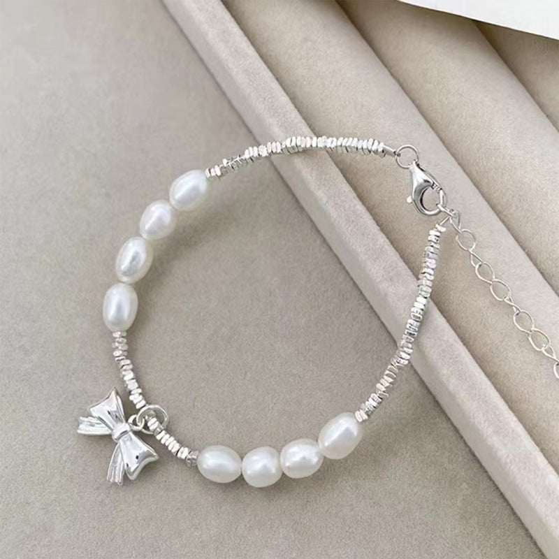 Personality Sweet Cool Baroque Pearl Love Bracelet Fashion Temperament Lucky Lucky Hang Tag Bracelet Personality Jewelry