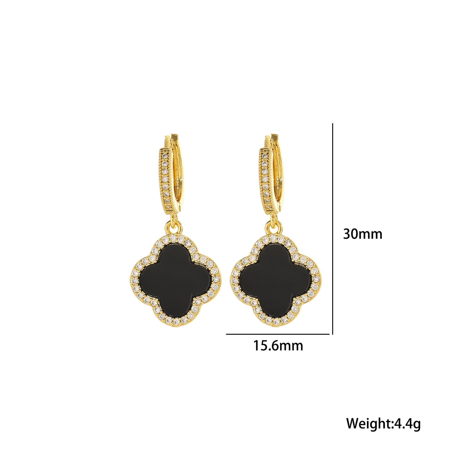 Four-leaf clover ear buckle new earrings temperament high-end source manufacturer four-leaf clover earrings