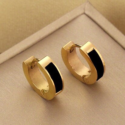 Fashion Titanium Steel Does Not Fade Short Ear Buckle Simple Geometric Rose Gold Earrings Stud Earrings
