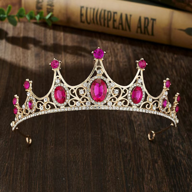 Crown Tiara Children's Princess Pink Diamond Birthday Crown Crystal Headband