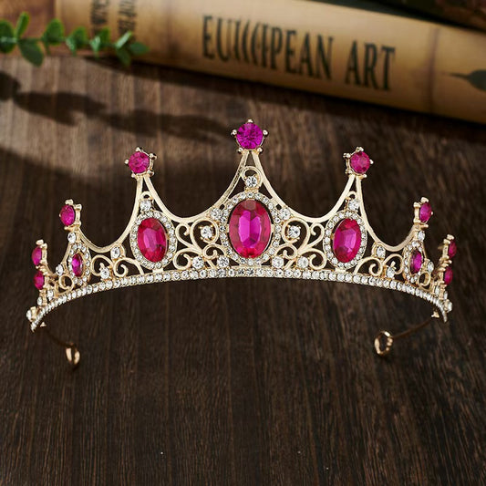 Crown Tiara Children's Princess Pink Diamond Birthday Crown Crystal Headband