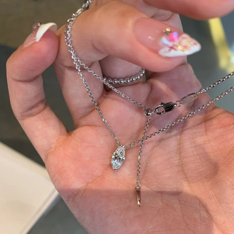 S925 Sterling Silver Premium Butterfly Necklace Gift Ins Female Niche Cold Wind Light Luxury Personalized Fashion Internet Celebrity Pendant