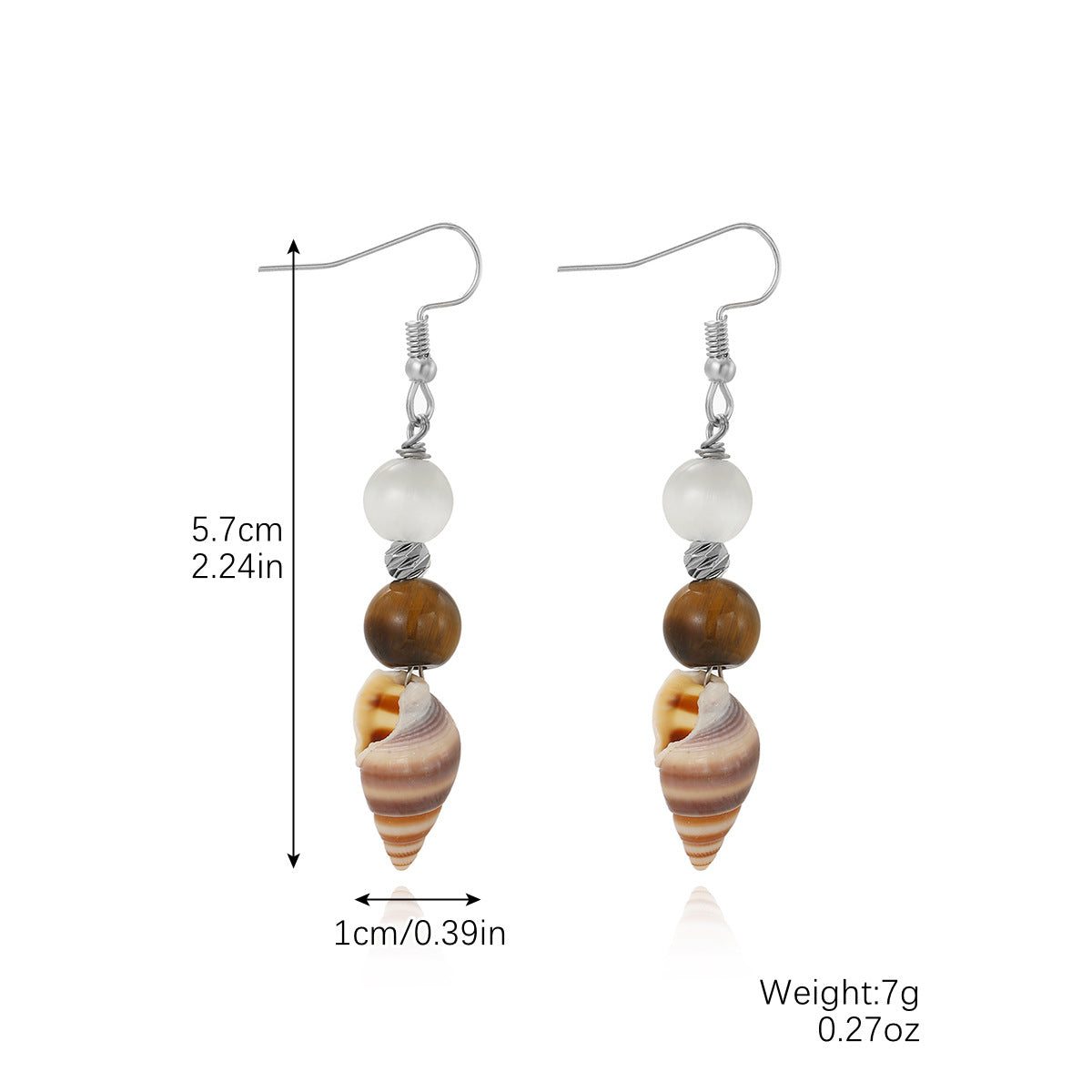 European and American New Marine Series Earrings Natural Stone Bohemi Shell Earrings Set Pearl Shell Earrings
