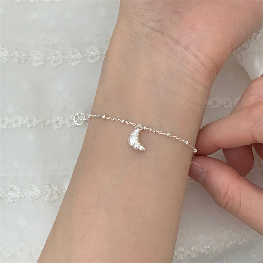 Korean Version S925 Sterling Silver Bread Head Bracelet Women's Minimalist Style Exquisite Niche Design High-end Bracelet Jewelry New