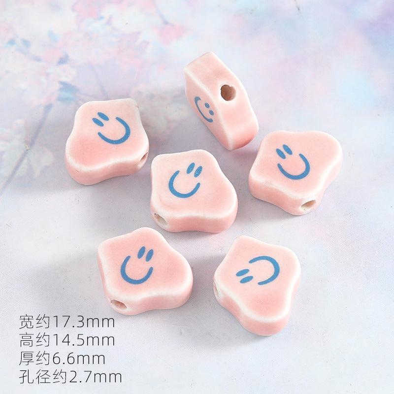 Ocean Wind Ceramic Beads Rabbit Conch Cat Claws Beaded Accessories Handmade Material DIY Loose Beads Bracelet Accessories