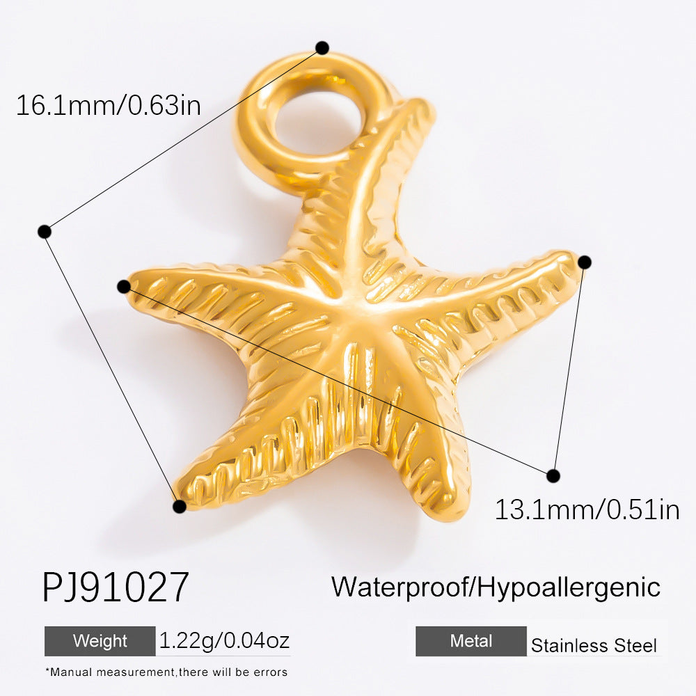 DIY Jewelry Accessories Do Not Fade, High-end Necklace Accessories Electroplated 18k Real Gold Stainless Steel Pendant Single Pendant