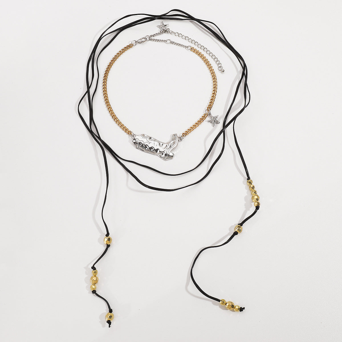 Personalized Multi-layer Hand-woven Cowboy Boots, Pendant Necklace Long Creative Stacked Collarbone Chain