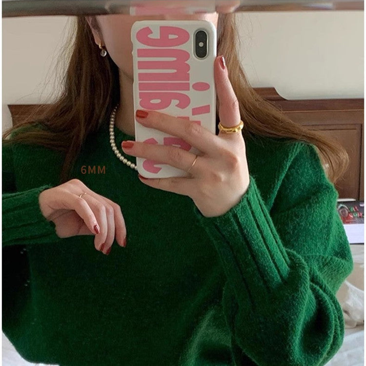 Korean Shijia Pearl Necklace Women's Explosive Clavicle Chain Light Luxury Niche Neck Chain Autumn and Winter Sweater Chain