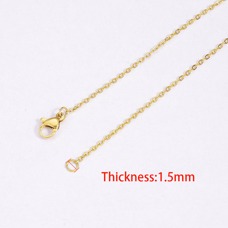 18K Furnace Real Gold 1/1.5/2 Mm Cross Chain Titanium Steel Chain Jewelry Accessories Necklace Bright Non-fading