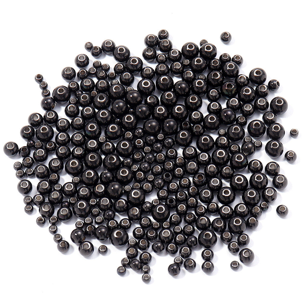 Stainless Steel Large Hole Beads Loose Beads Smooth Solid Beads Perforated DIY Jewelry Accessories Bracelet Bead Spacer Accessories
