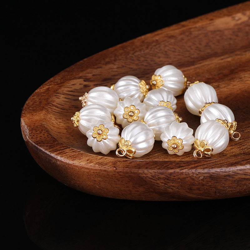 New Hollow Pumpkin Brushed Pendant, Drilling Ring Handmade Pendant DIY Jewelry Accessories, Pendant Sealing Glaze Color Retention