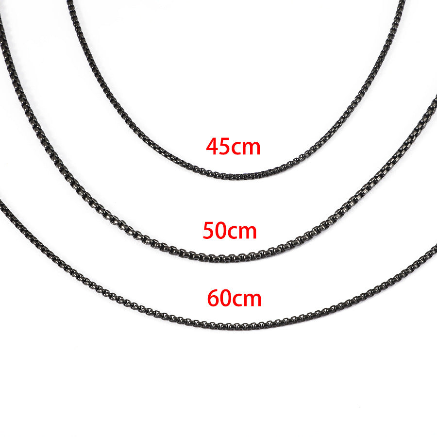 Fashion Square Pearl Necklace Personalized Hip-hop Stainless Steel Handmade Chain DIY Jewelry Versatile Chain