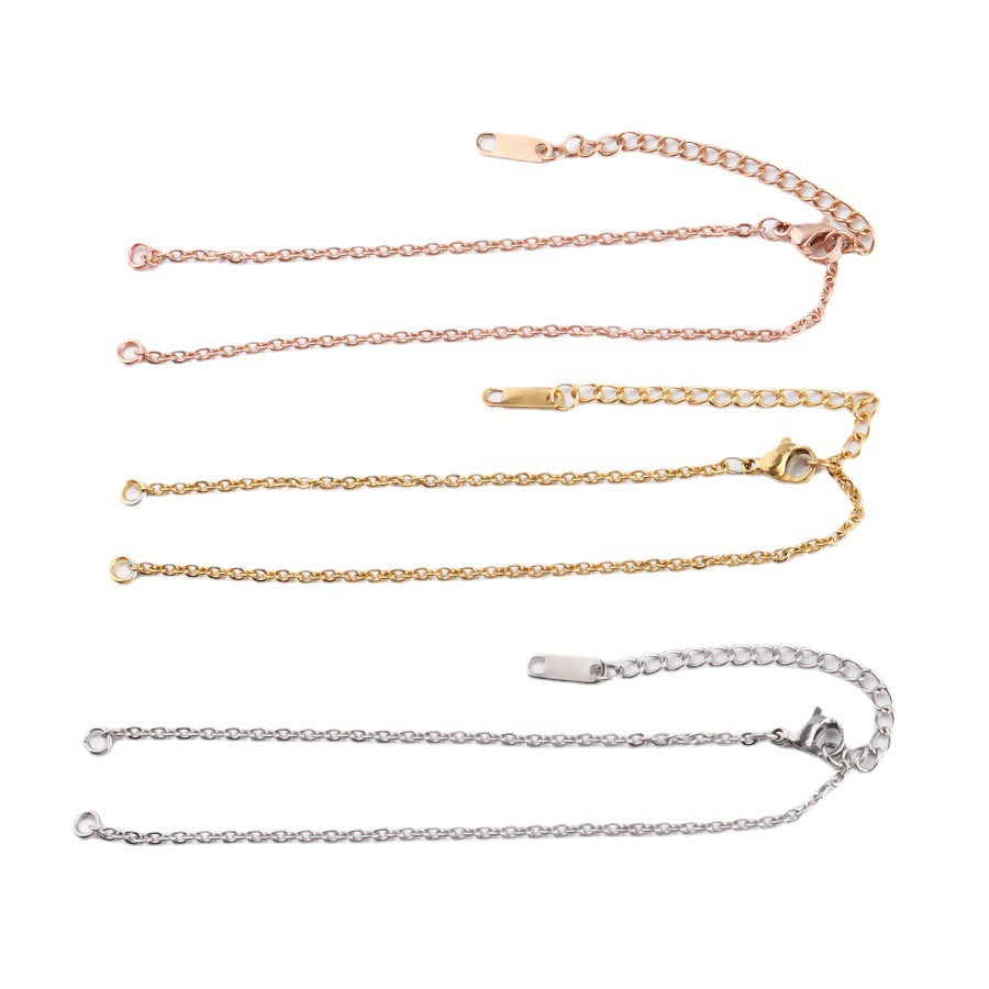 Hot-selling 2mm Fine Steel Color Gold Rose Gold Stainless Steel DIY Bracelet Chain Accessories Size Optional Bracelet