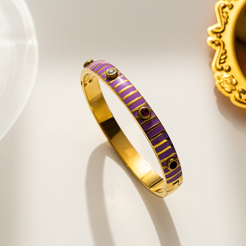 European and American Beach Style, Color Dripping Oil, Zircon Bracelet, Ethnic Style, Bohemian Bracelet Women