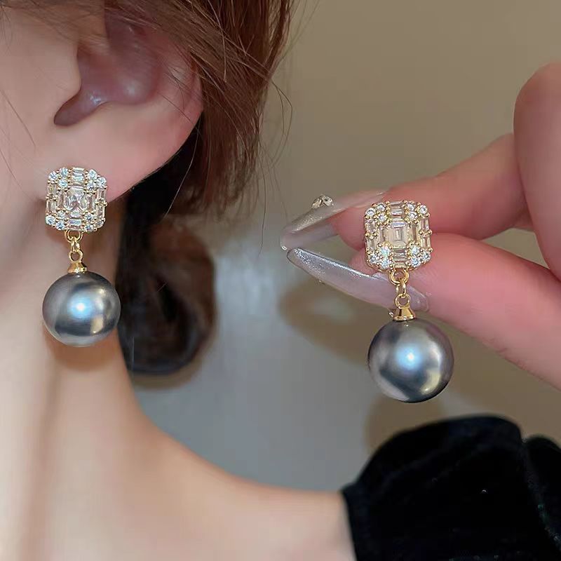 Fashion High Sense Simple Pearl Earrings Elegant Retro Style New Chinese Earrings Silver Needle