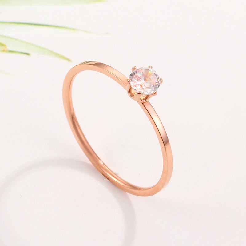 New Quality Korean Version Set Ring, Titanium Steel Belt Diamond Fashion Digital Personality Temperament Ring Manufacturer Wholesale