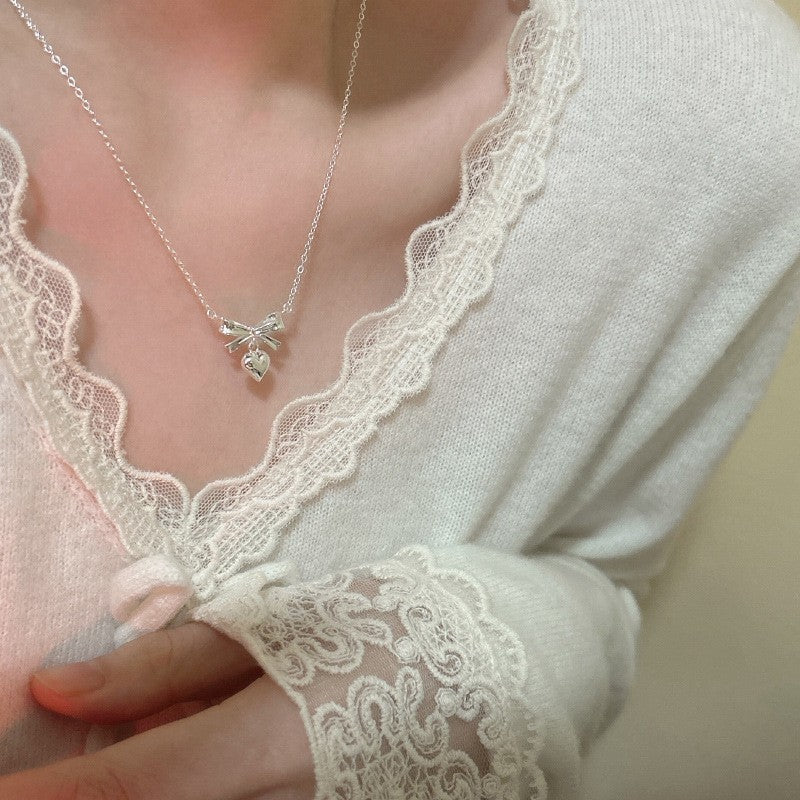 S925 Sterling Silver Premium Butterfly Necklace Gift Ins Female Niche Cold Wind Light Luxury Personalized Fashion Internet Celebrity Pendant