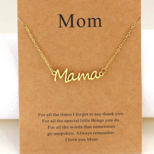 New Hot-selling Simple and Fashionable MAMA Mother's Day Necklace Jewelry Wholesale for Men's and Women's Jewelry (with Cards)