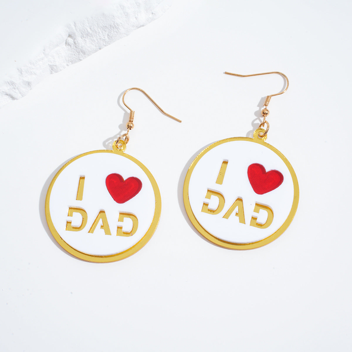 Mother's Day Pattern Round Pendant Earrings Elegant and Simple Acrylic Fashion Jewelry Gift Ear Jewelry