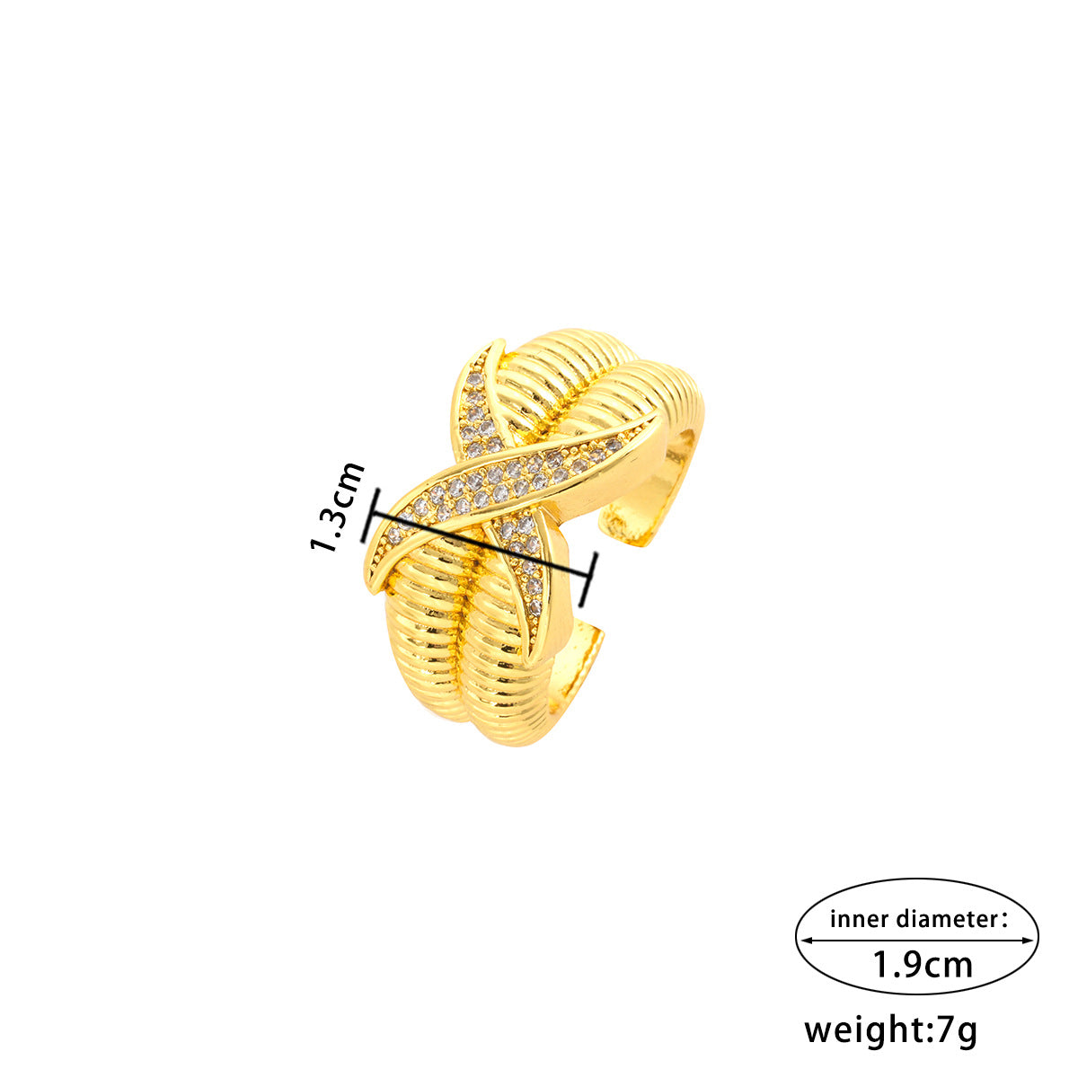 Internet Celebrity Exquisite Super Flash Zircon Ring Girls Light Luxury High Sense Opening Adjustable Ring Simple Real Gold Plating