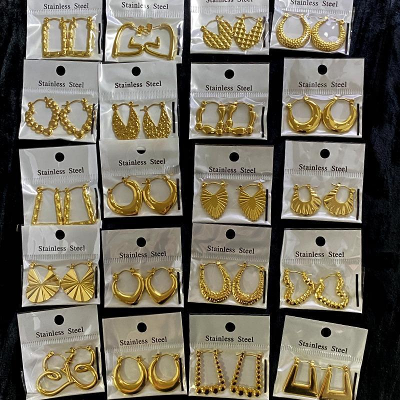 18K Gold Plated Stainless Steel Earrings Geometric Irregular Minimalist Temperament Earrings