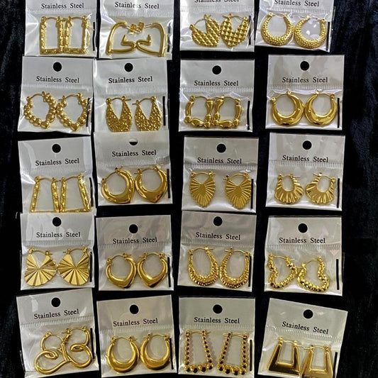 18K Gold Plated Stainless Steel Earrings Geometric Irregular Minimalist Temperament Earrings