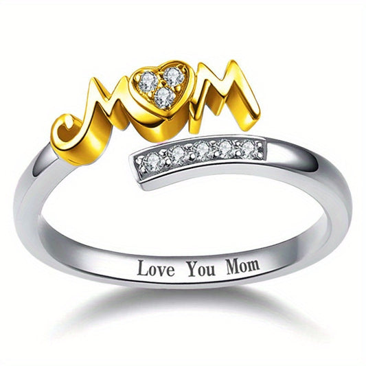 Jewelry Opening Love Ring Accessories European and American Fashion Lettering Jewelry Mother Plot Gift MOM Ring Women