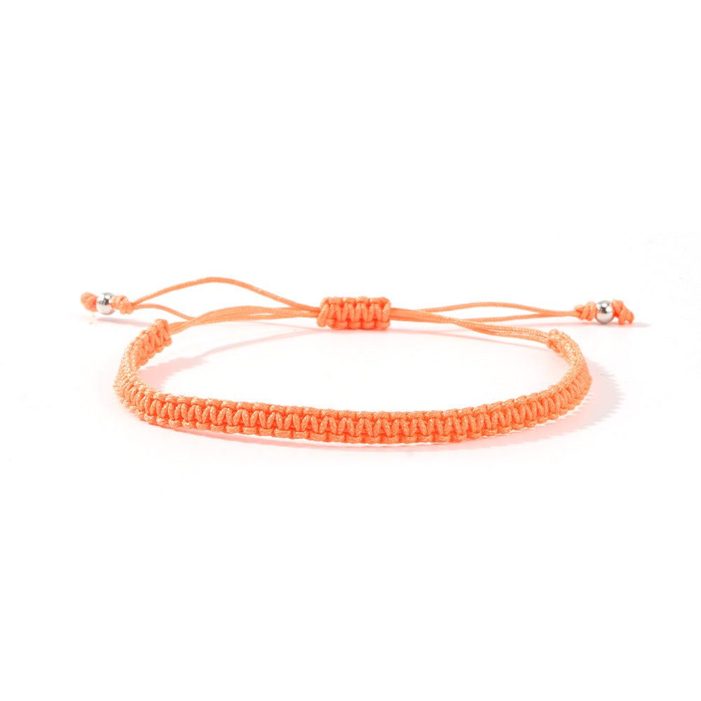 Hot-selling Solid Color Hand-woven Hand Rope Fashionable Versatile Men's and Women's Adjustable Bracelet Gift